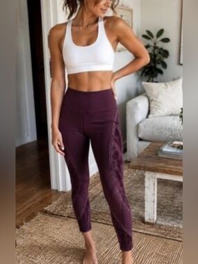 lululemon Special Edition Wunder Under Crop *Velvet Leggings Purple Size 4